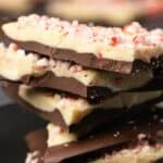 Stack of peppermint bark
