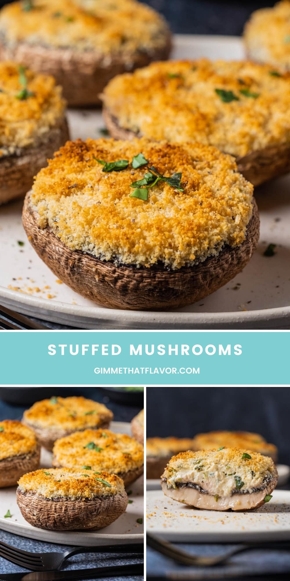 Vegetarian Stuffed Mushrooms - Gimme That Flavor