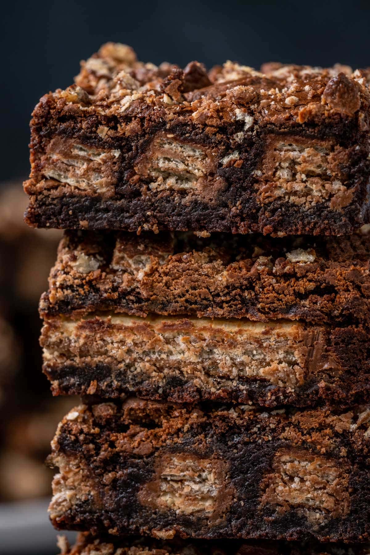 Stack of Kit Kat Brownies